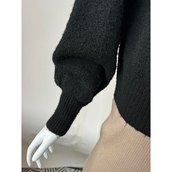 Topshop Black Button-Front Cardigan Acrylic Blend Nubby Sweater Size US 6 UK 10 - Picture 15 of 16